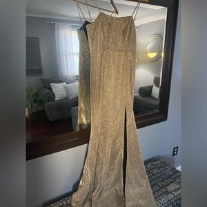 Lulus long gold sequin